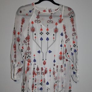 Zara Long Sleeve Embroidered Dress
